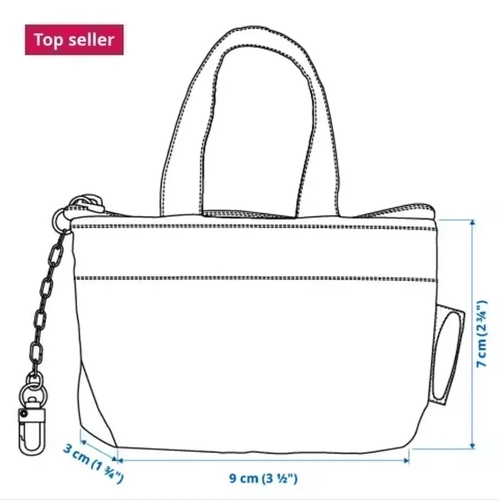 IKEA KNÖLIG Bag small blue ICONIC TOTE Zipper Pouch - Picture 2 of 10